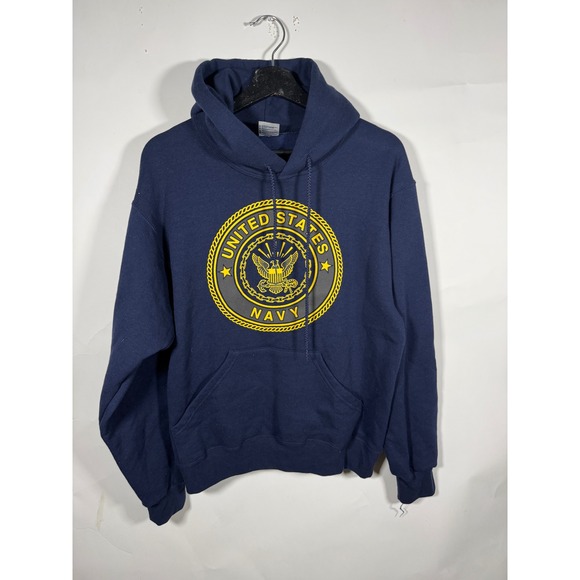Soffe Other - Soffe US Navy Hoodie Mens Small Blue Yellow Seal Graphic Sweatshirt Made in USA